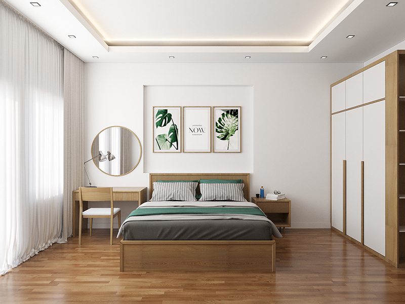 Thiết kế nội thất phòng ngủ nhà phố Hà Đông