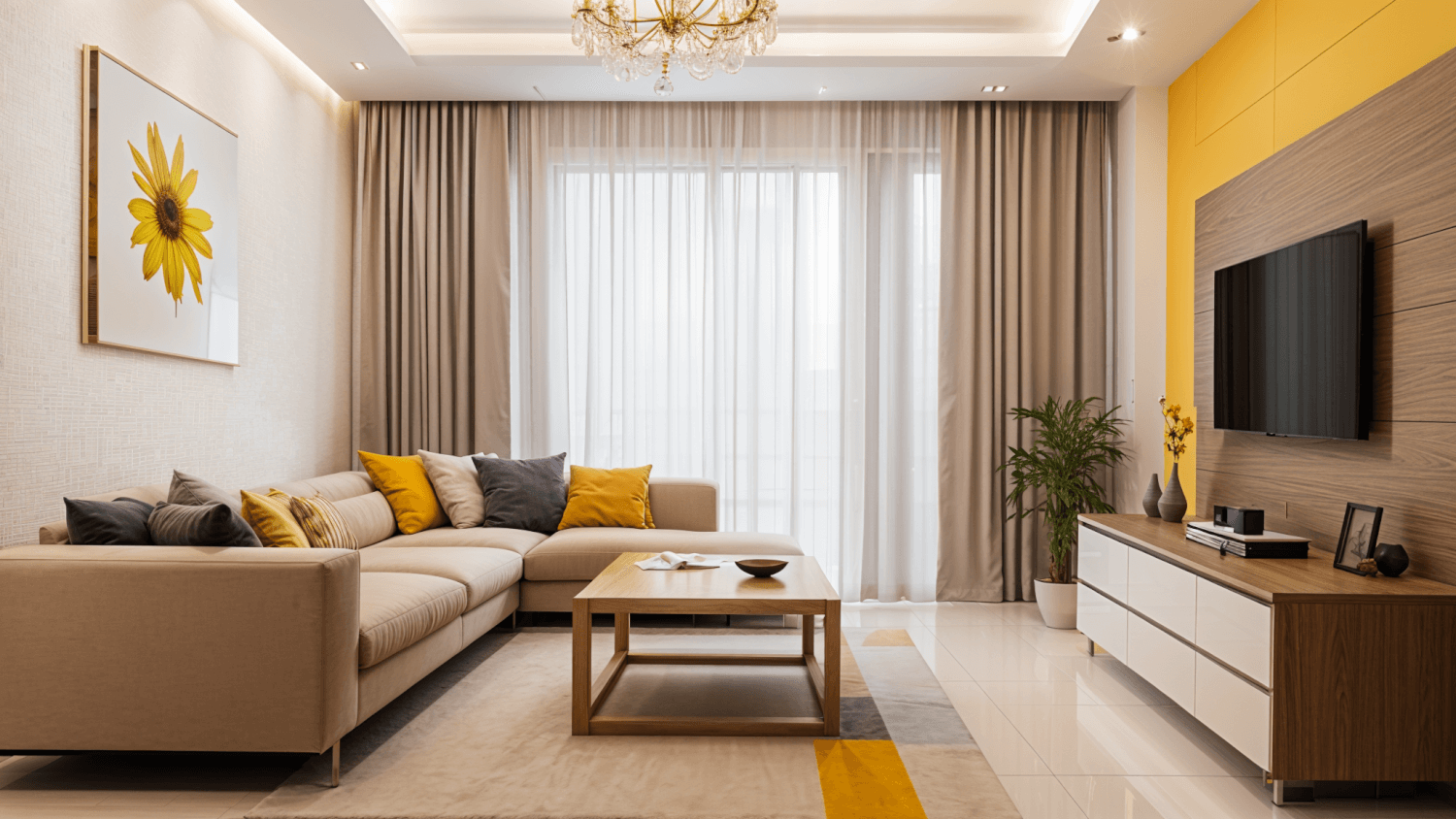 Thiết kế phòng khách 20m2 cho nhà ống - Mẫu 2