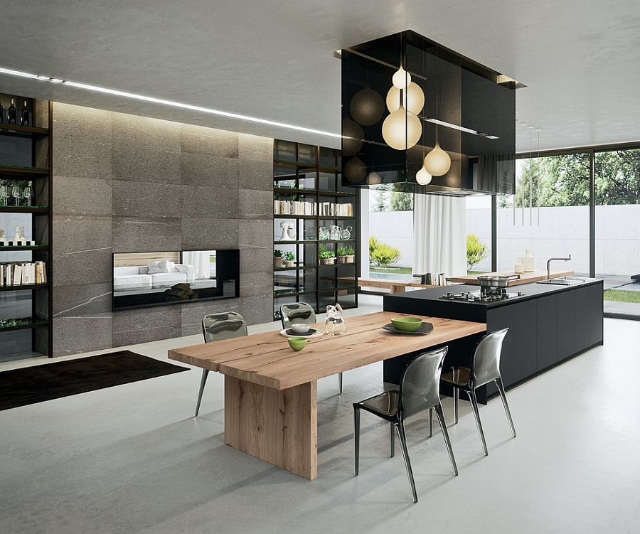 Mẫu phòng bếp không gian mở thoáng đãng