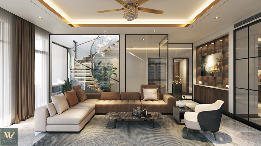 Mẫu thiết kế nội thất nhà phố phòng khách