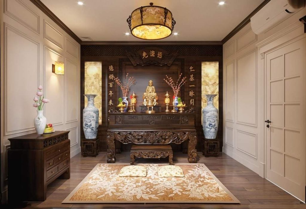 Mẫu thiết kế nội thất nhà phố phòng thờ