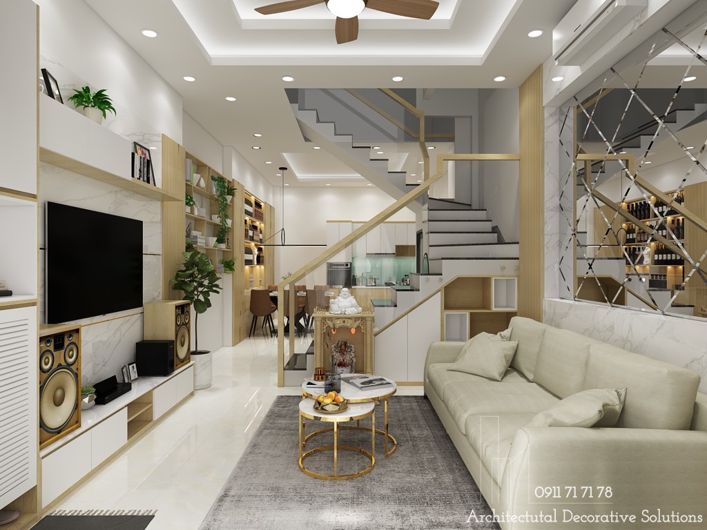 Mẫu thiết kế nội thất nhà phố tân cổ điển