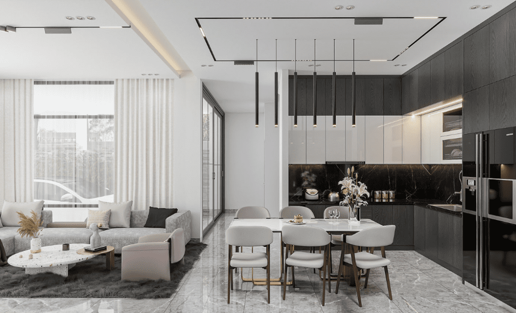 Mẫu thiết kế nội thất nhà phố tối giản