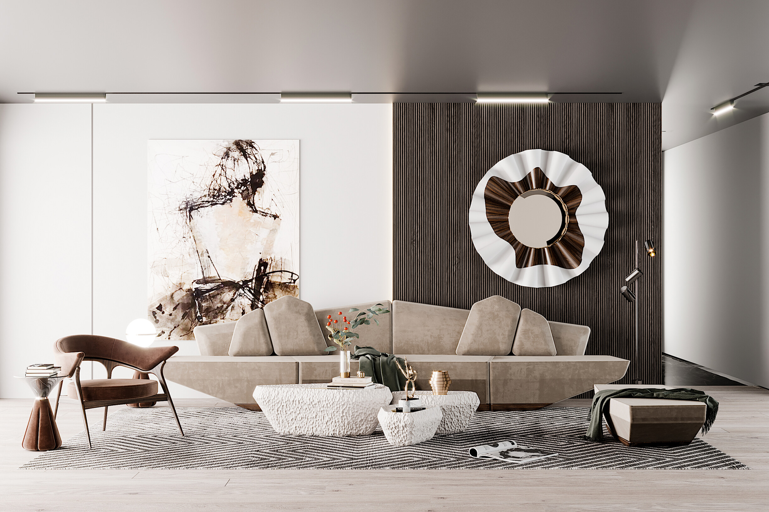 Thiết kế phòng khách 30m2 phong cách Bắc Âu - Mẫu 4