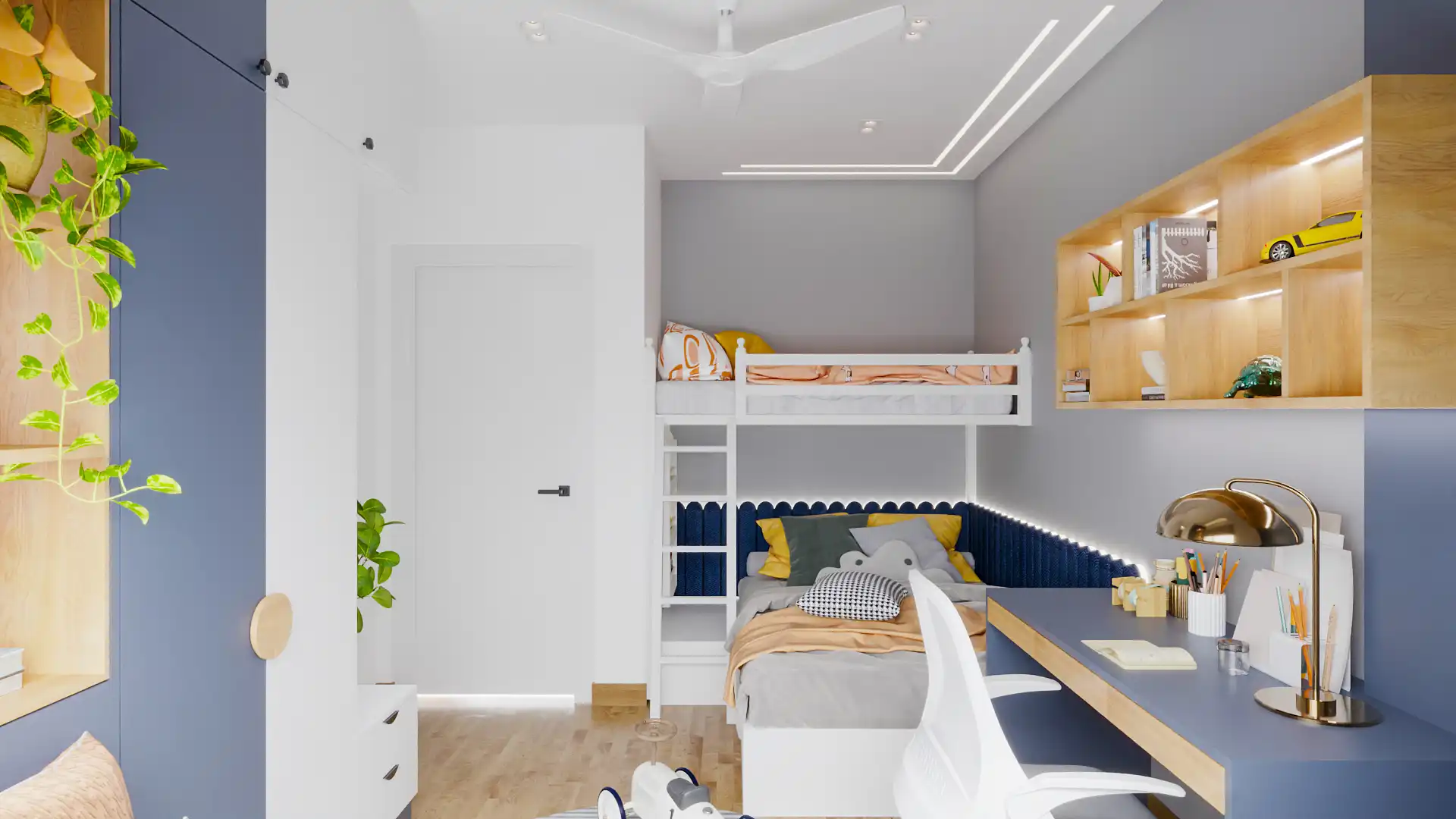 Thiết kế phòng ngủ 15m2 cho bé trai