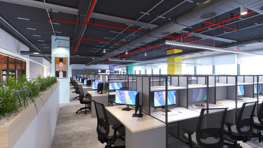 Thiết Kế Văn Phòng Mở Lớn 100m2
