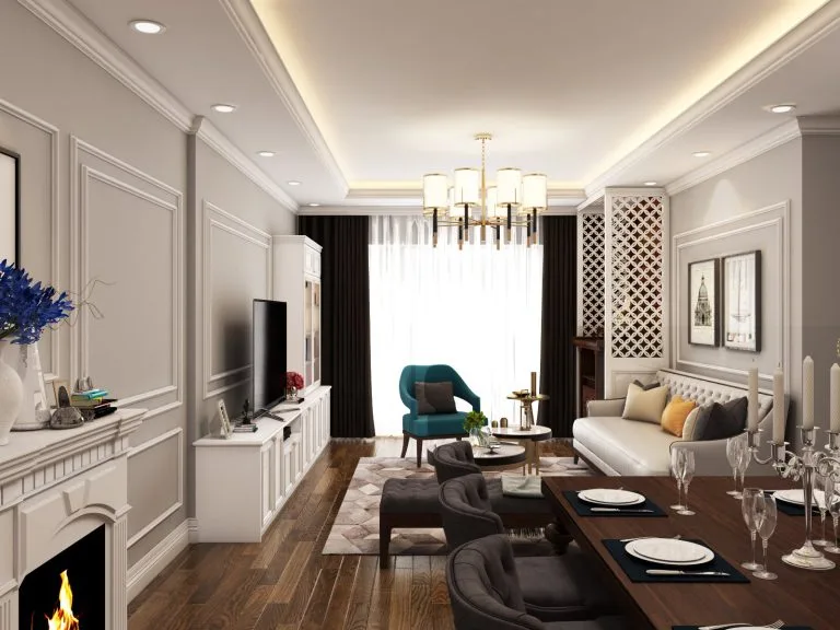 Thiết kế nội thất phòng khách – xử lý trần nhà