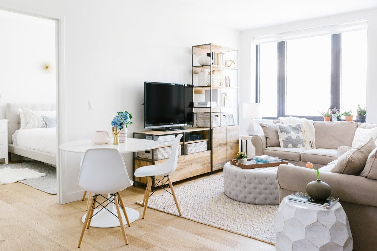 Thiết kế nội thất phòng khách căn hộ 25m2