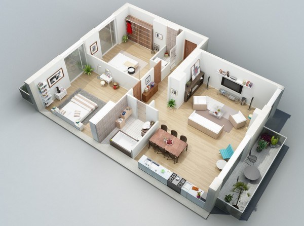Cách bố trí không gian phù hợp với chung cư 86m2