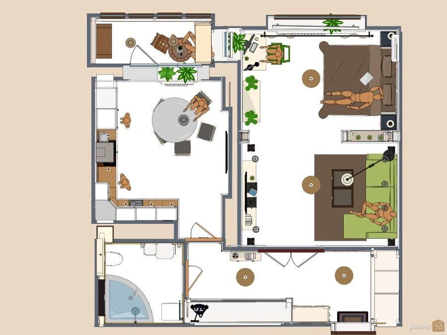 Cách sắp đặt không gian cho căn hộ 68m2