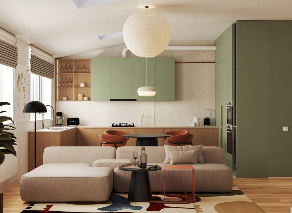 Mẫu thiết kế nội thất chung cư 87m2 cho người độc thân