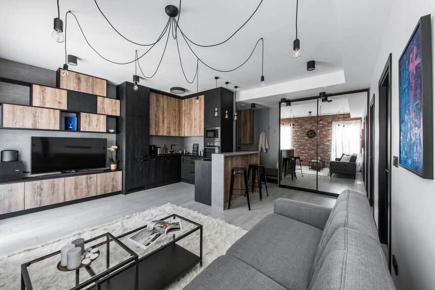 Mẫu thiết kế nội thất chung cư 87m2 phong cách Công Nghiệp