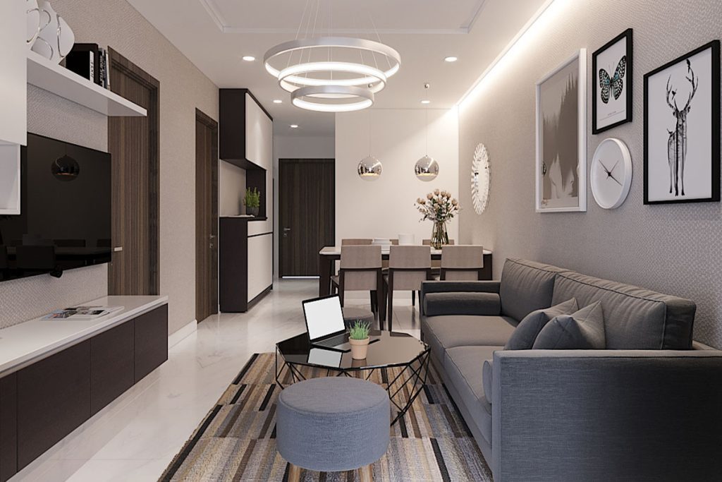 Mẫu thiết kế nội thất chung cư 87m2 phong cách Hiện Đại