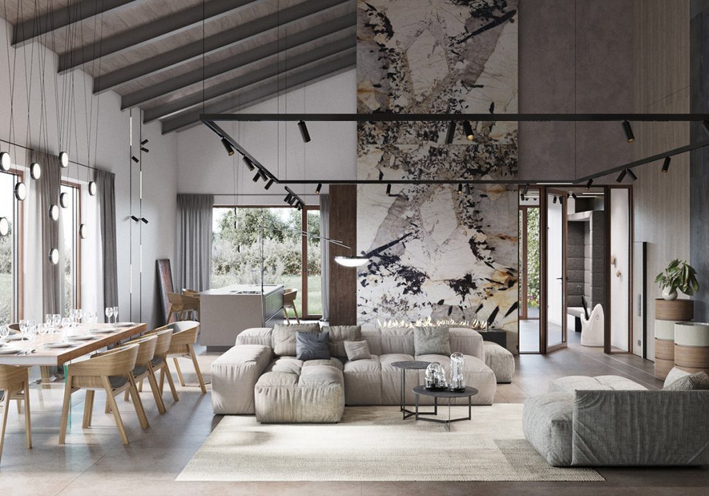 Mẫu thiết kế nội thất chung cư 90m2 phong cách Rustic