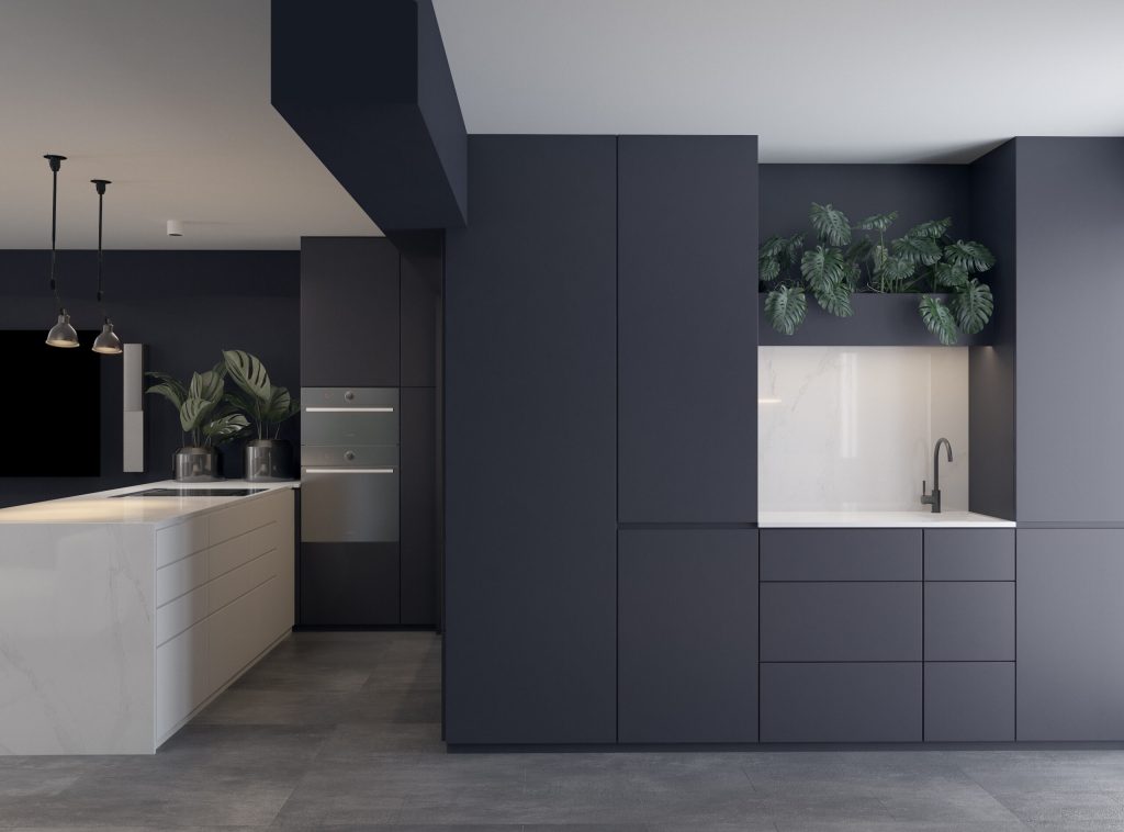 Mẫu thiết kế nội thất phòng bếp chung cư 87m2