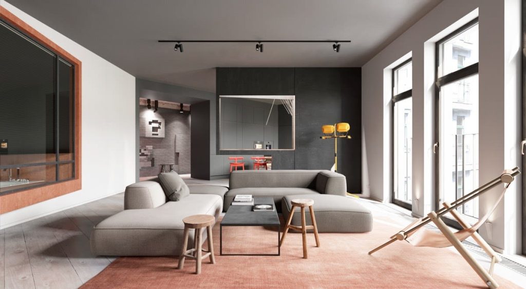 Mẫu thiết kế nội thất phòng khách chung cư 90m2