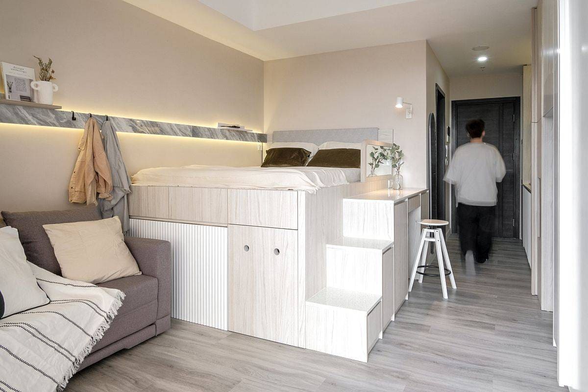 Thiết kế nội thất phòng ngủ căn hộ mini 20m2