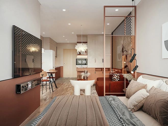 Thiết kế nội thất căn hộ 28m2 phong cách Luxury