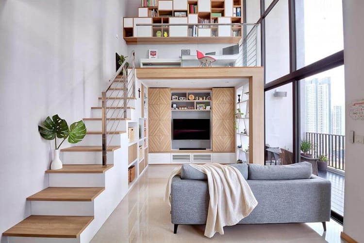 Thiết kế nội thất căn hộ 35m2 có gác lửng