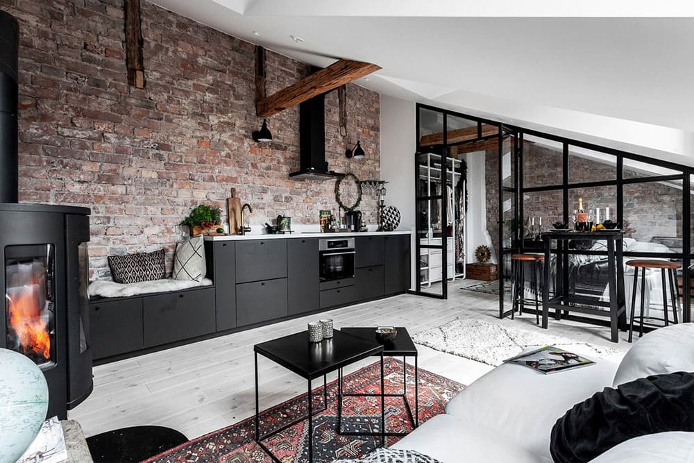 Thiết kế nội thất căn hộ 35m2 phong cách Công Nghiệp