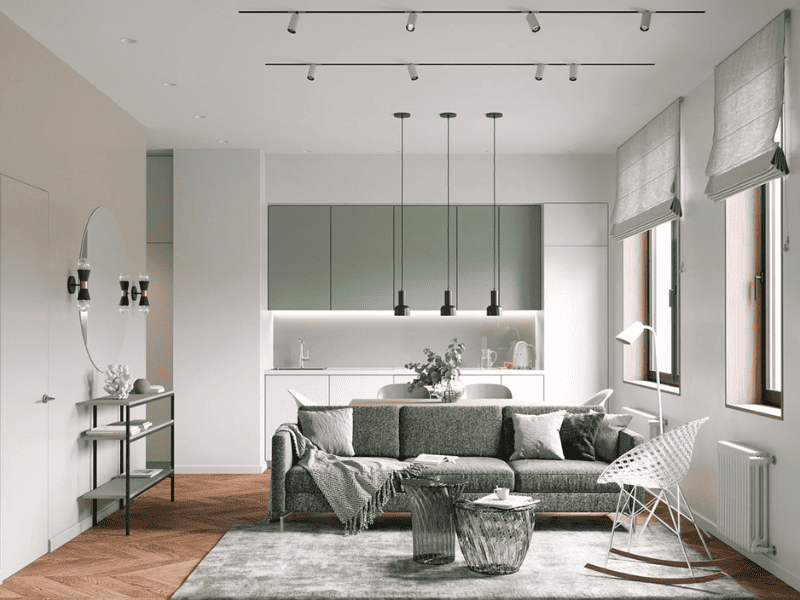 Thiết kế nội thất căn hộ 35m2 phong cách Xanh