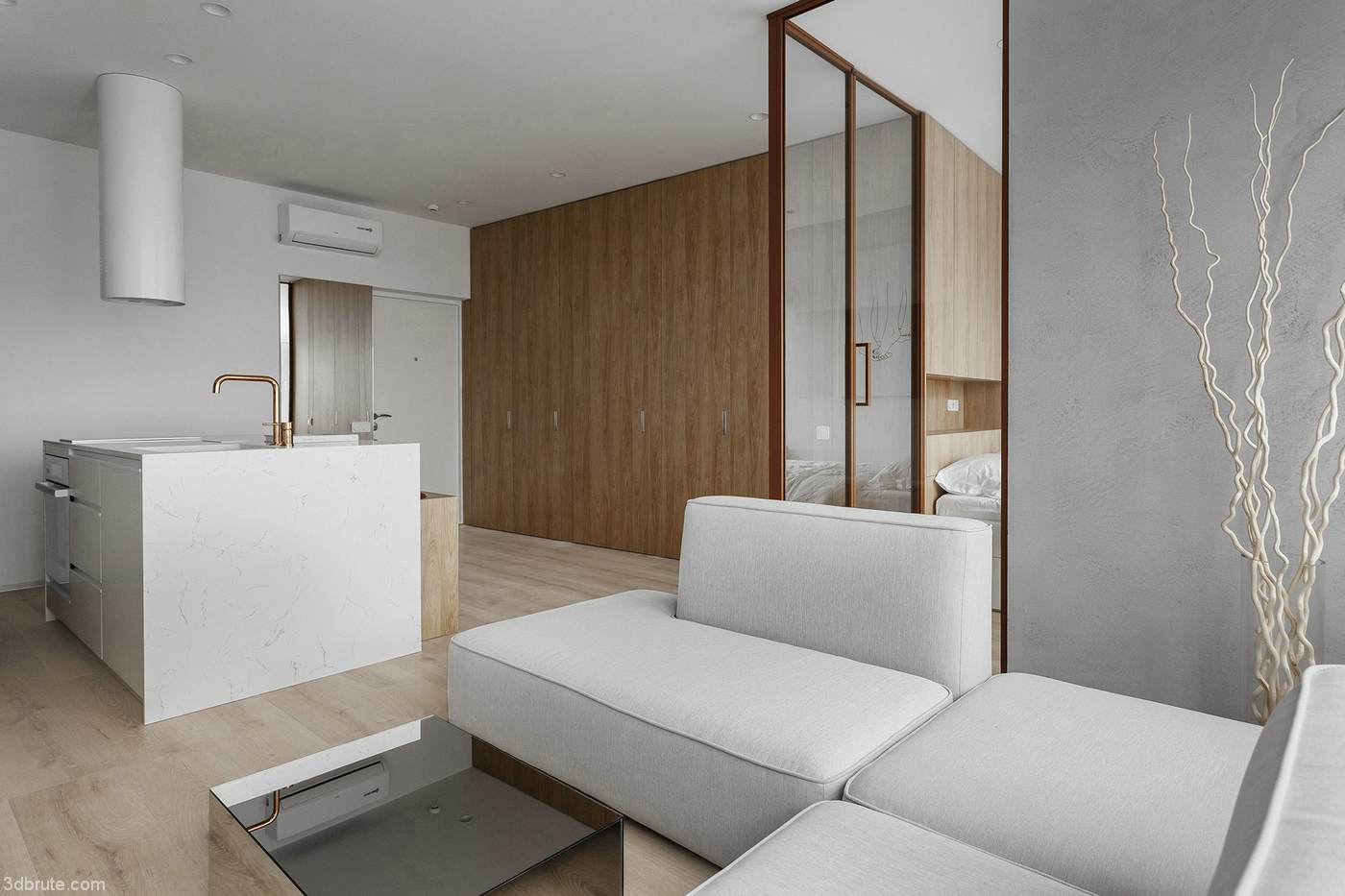 Thiết kế nội thất căn hộ 36m2 phong cách Truyền Thống
