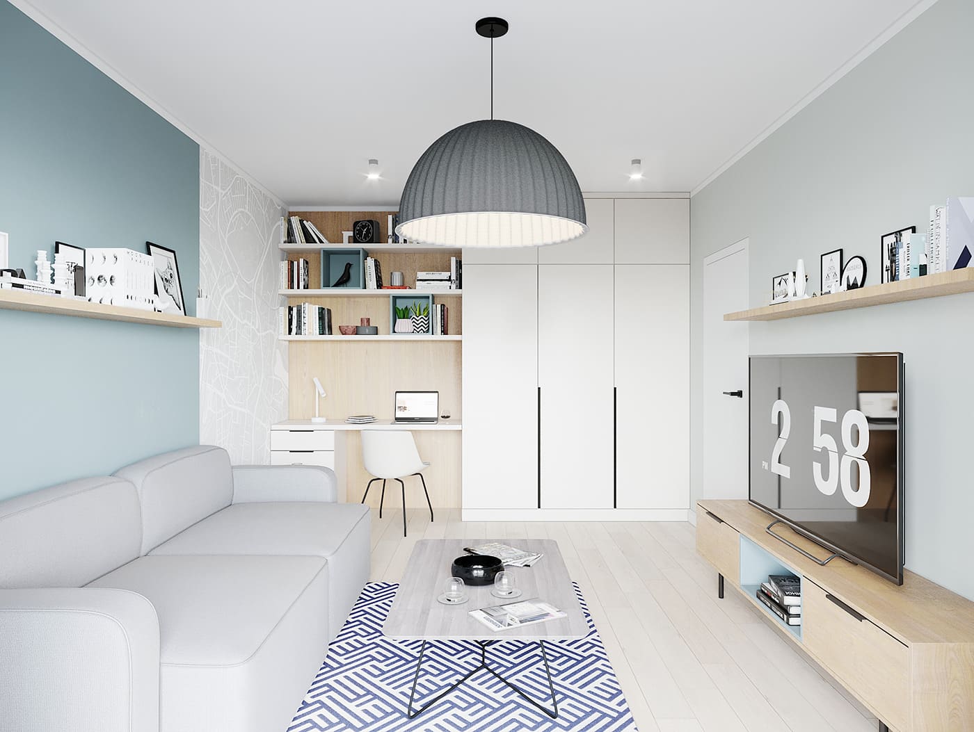 Thiết kế nội thất căn hộ 43m2 theo phong cách hiện đại