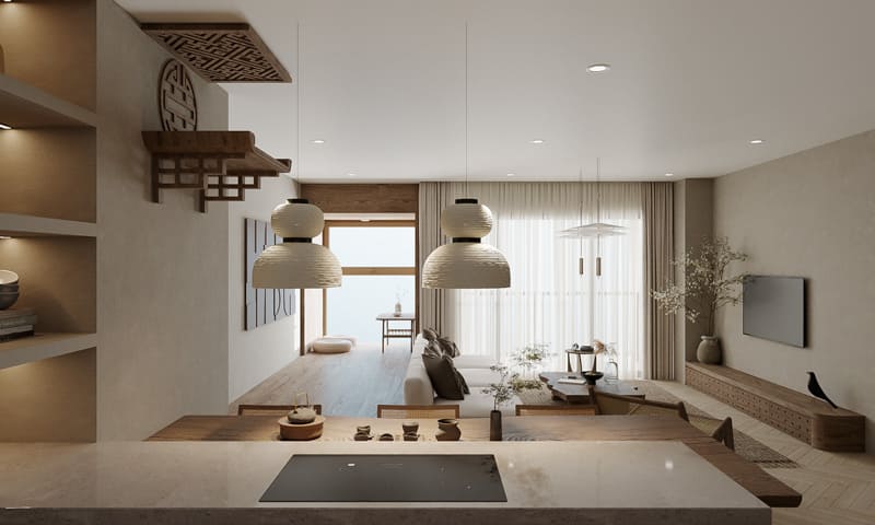 Thiết kế nội thất căn hộ 38m2 phong cách Japandi
