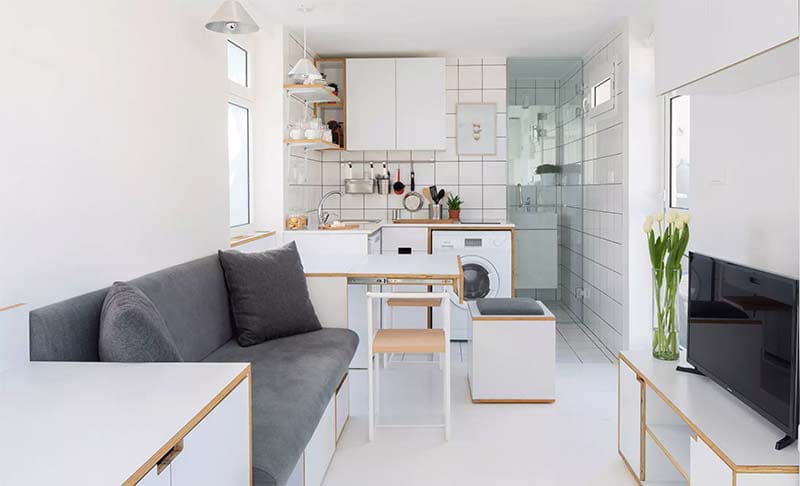 Thiết kế nội thất căn hộ mini 20m2 cho người độc thân