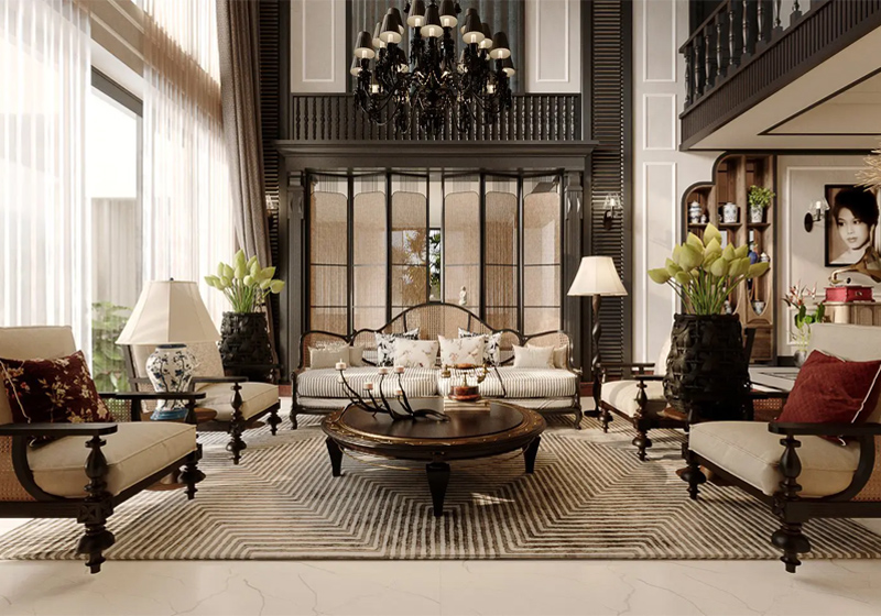 Thiết kế nội thất chung cư 105m2 theo phong cách Indochine