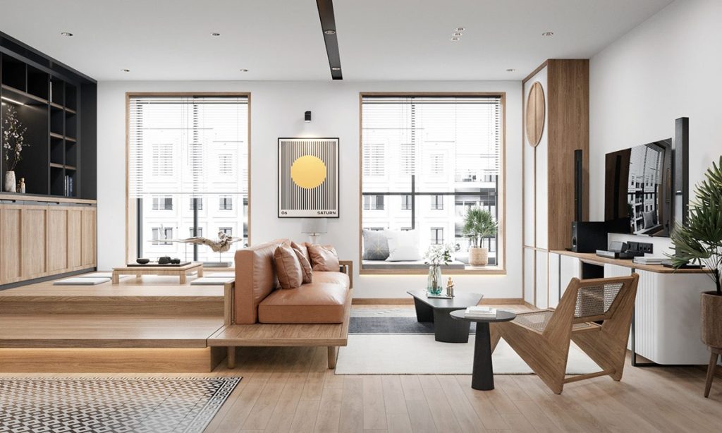 Thiết kế nội thất chung cư 150m2 phong cách Japandi