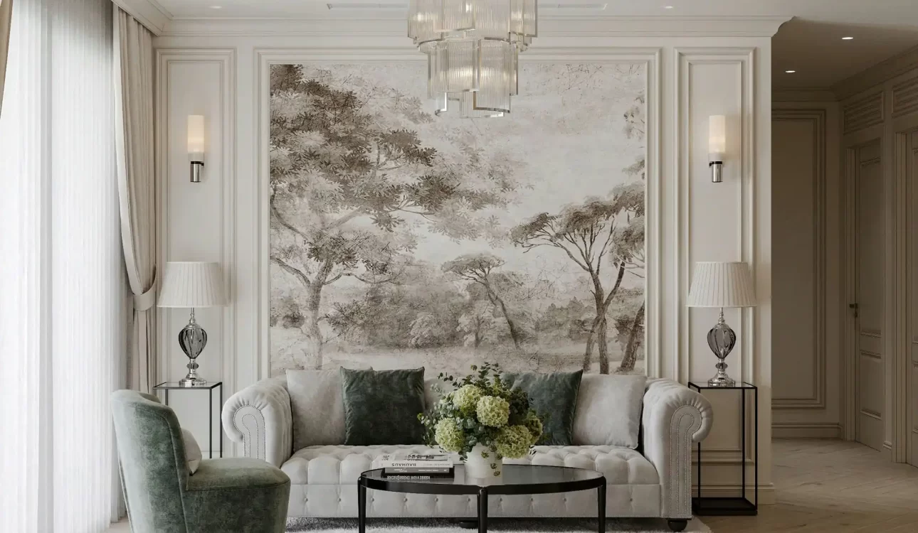 Thiết kế nội thất chung cư 55m2 phong cách Tân Cổ Điển