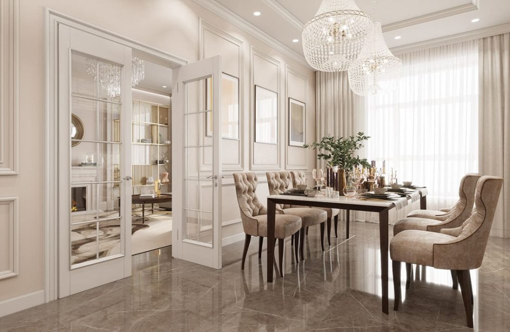 Thiết kế nội thất chung cư 56m2 phong cách Cổ Điển