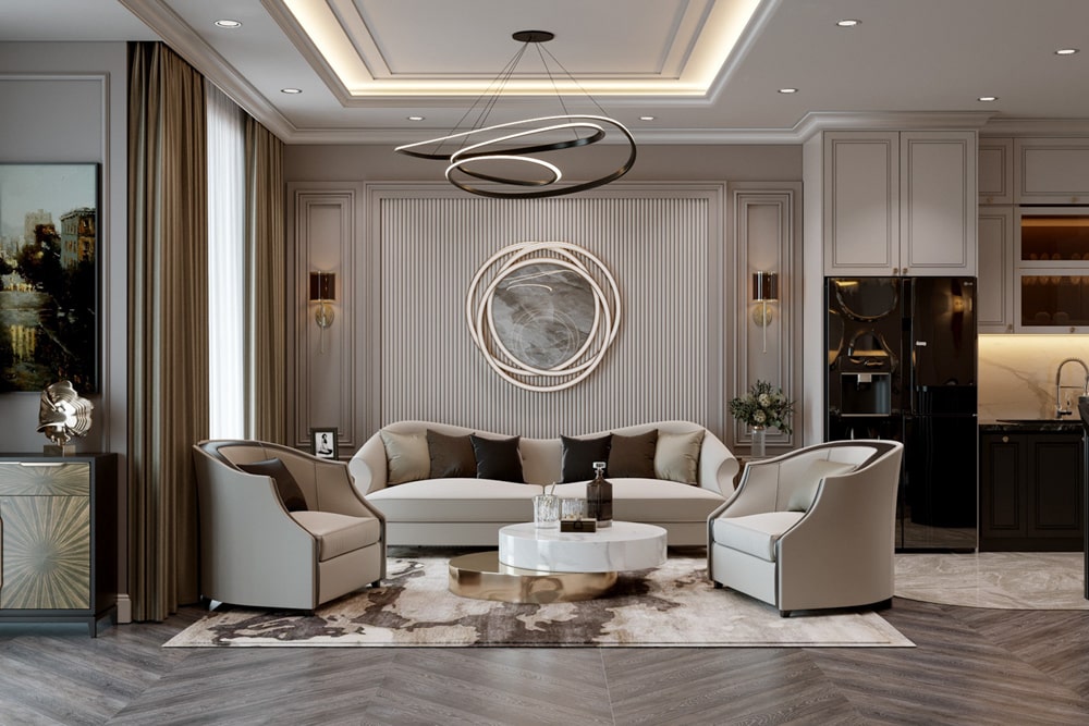 Thiết kế nội thất chung cư 63m2 theo phong cách cổ điển