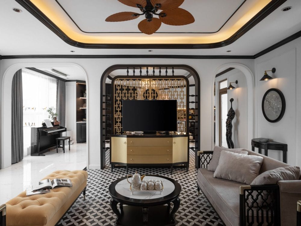 Thiết kế nội thất chung cư 63m2 theo phong cách indochine