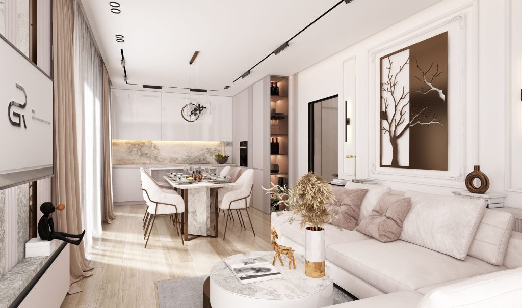 Thiết kế nội thất chung cư 76m2 phong cách Hiện Đại