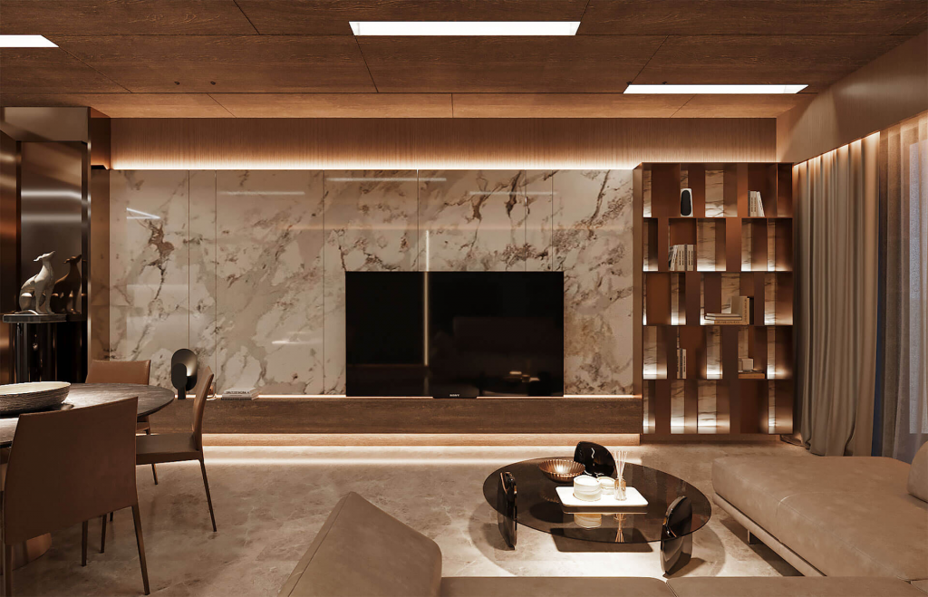 Thiết kế nội thất chung cư 76m2 phong cách Luxury