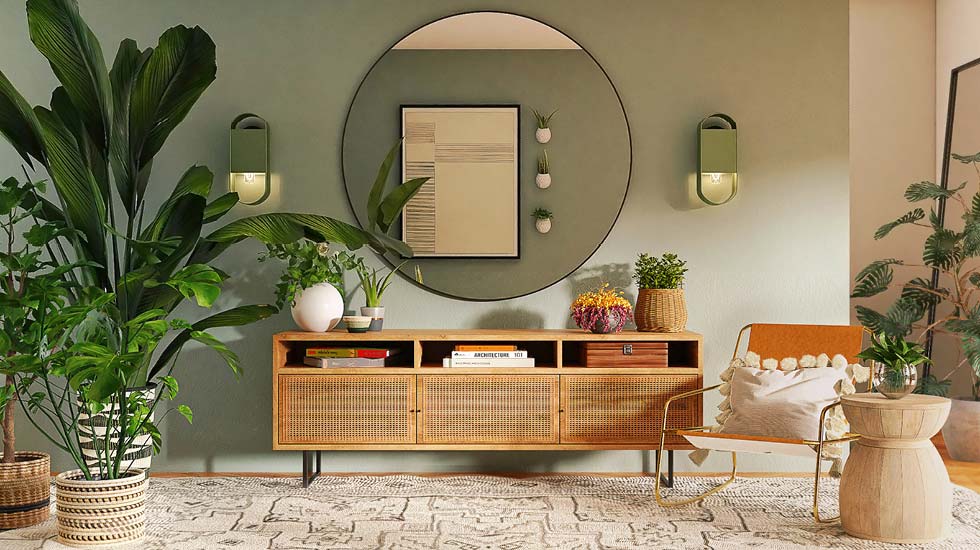 Thiết kế nội thất chung cư 76m2 phong cách Xanh (Biophilic)