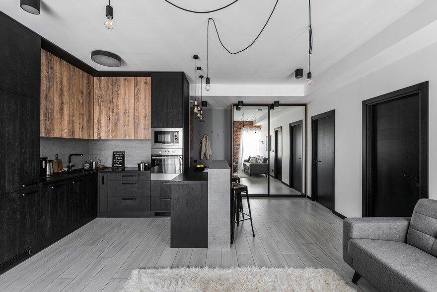 Thiết kế nội thất căn hộ 48m2 phong cách Công Nghiệp