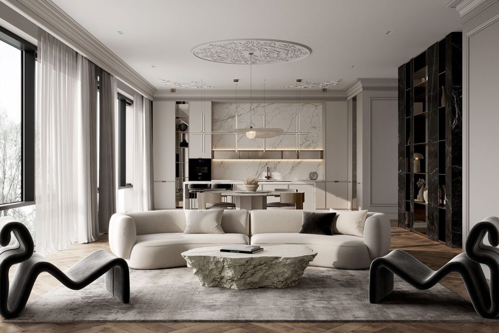 Thiết kế nội thất chung cư 78m2 theo phong cách tân cổ điển