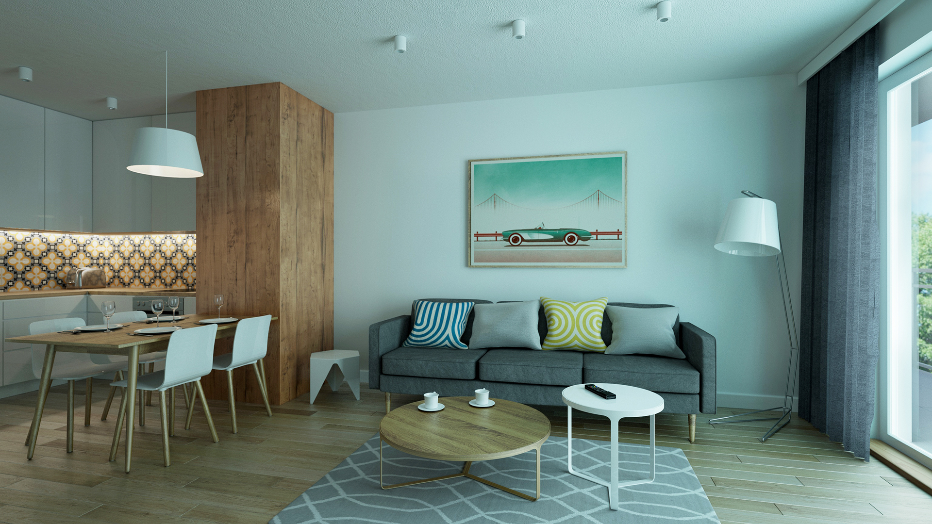 Thiết kế nội thất căn hộ 25m2 phong cách Retro