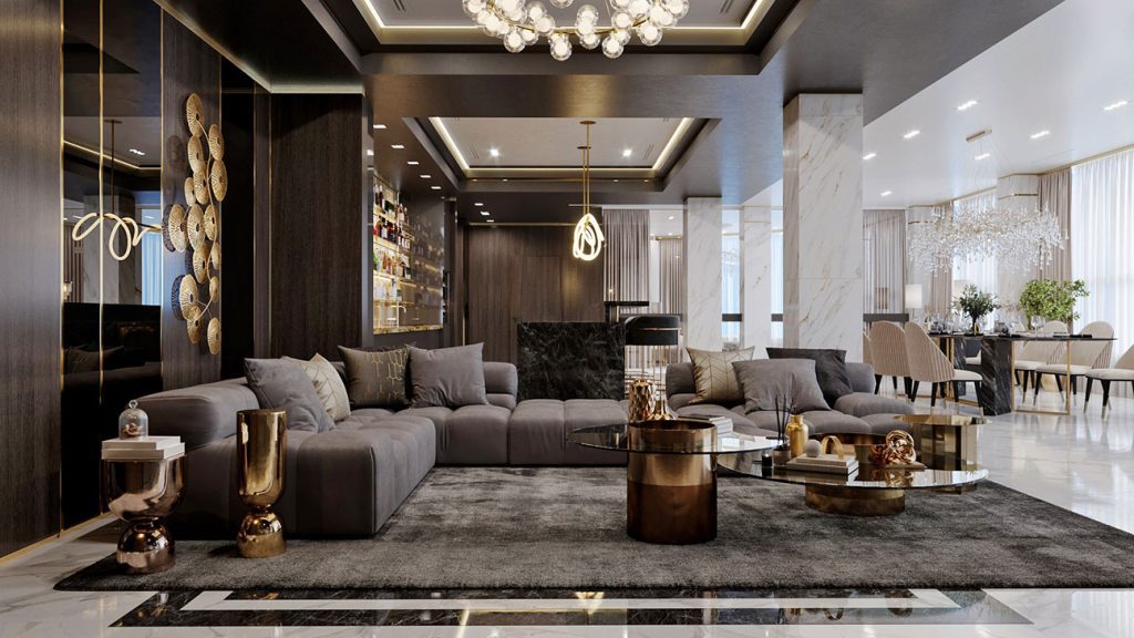 Thiết kế nội thất chung cư 86m2 phong cách Luxury