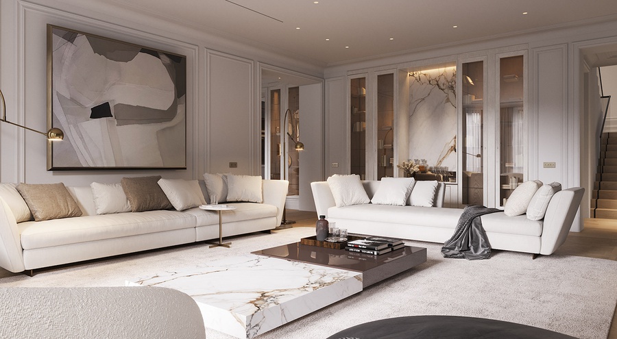Thiết kế nội thất chung cư 96m2 theo phong cách Tân Cổ Điển