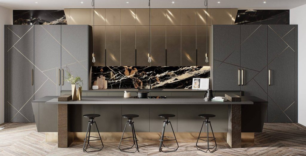 Thiết kế nội thất phòng bếp chung cư 130m2