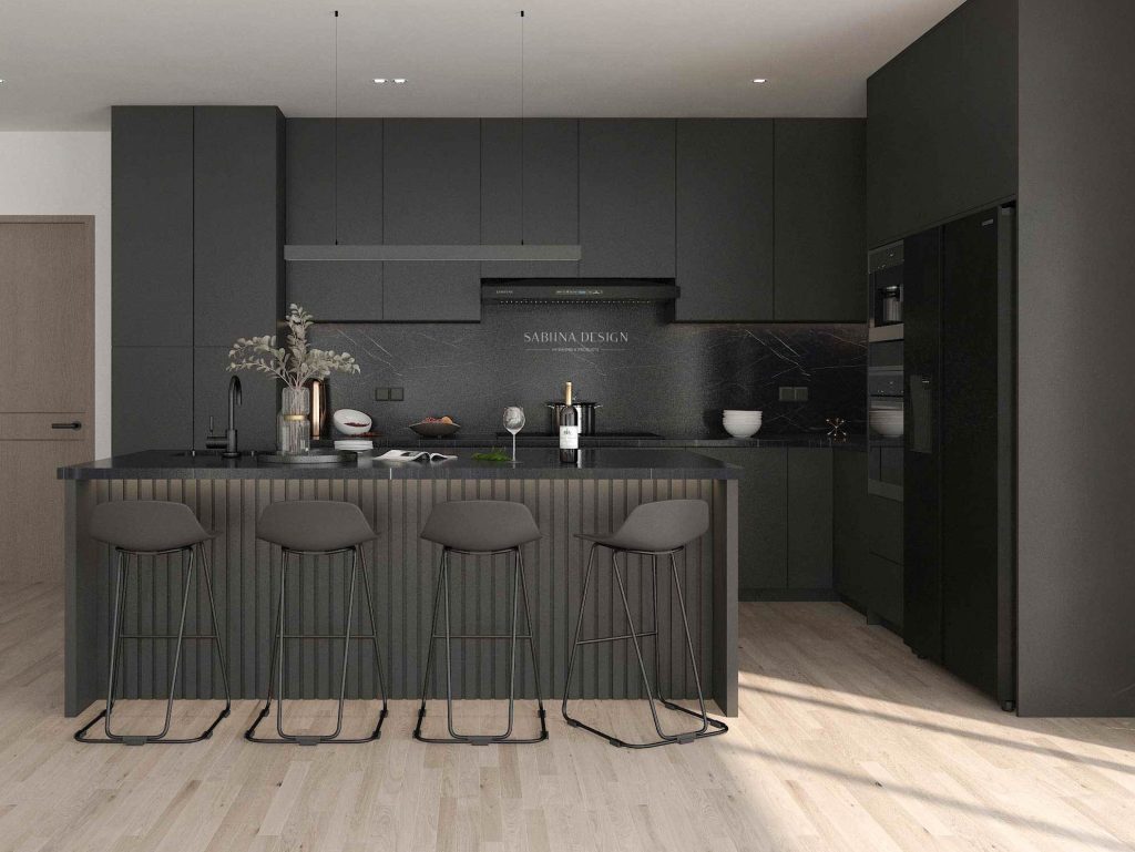 Thiết kế nội thất phòng bếp chung cư 76m2