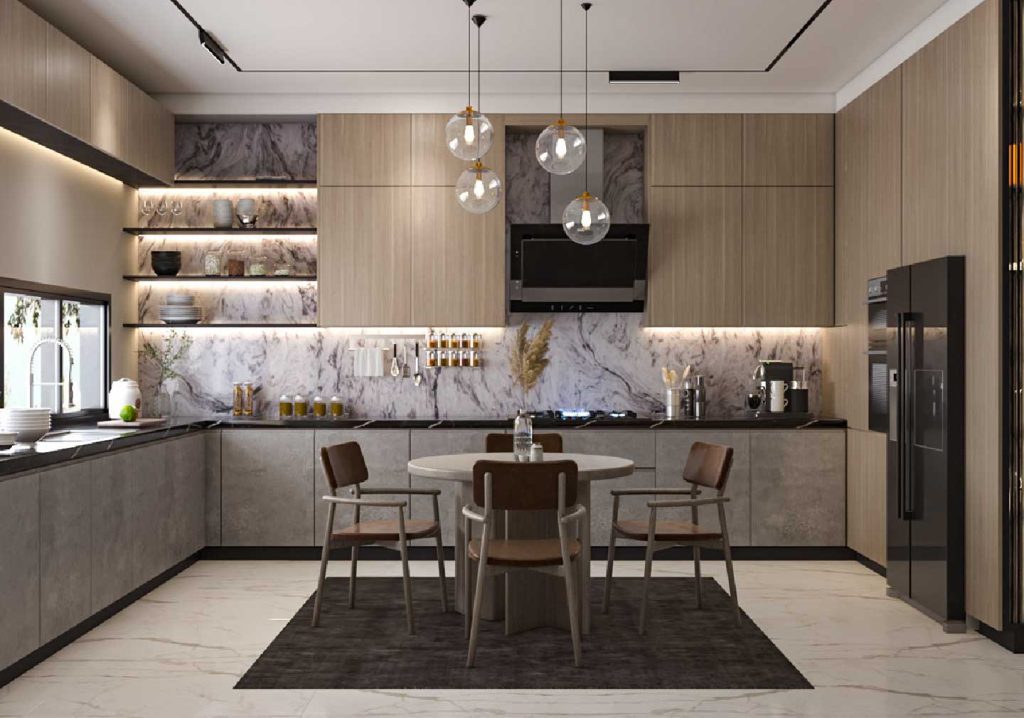 Thiết kế nội thất phòng bếp chung cư 85m2