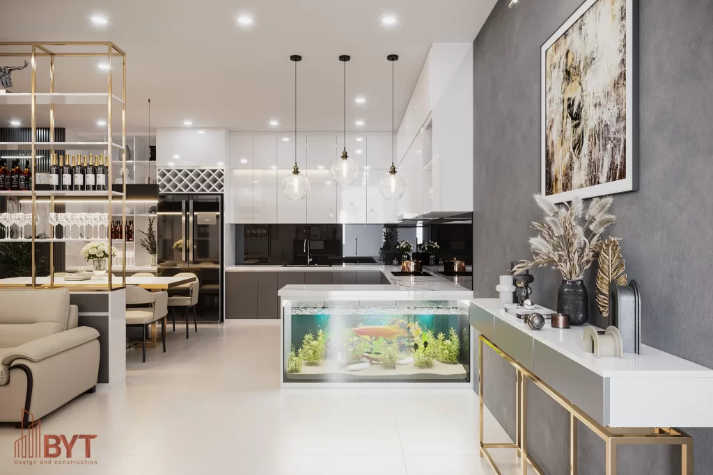 Thiết kế nội thất phòng bếp chung cư 96m2