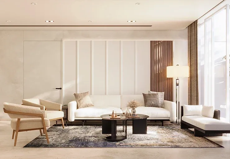 Thiết kế nội thất phòng khách căn hộ 120m2