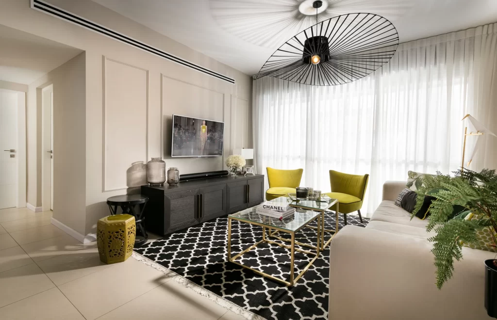 Thiết kế nội thất phòng khách căn hộ 68m2