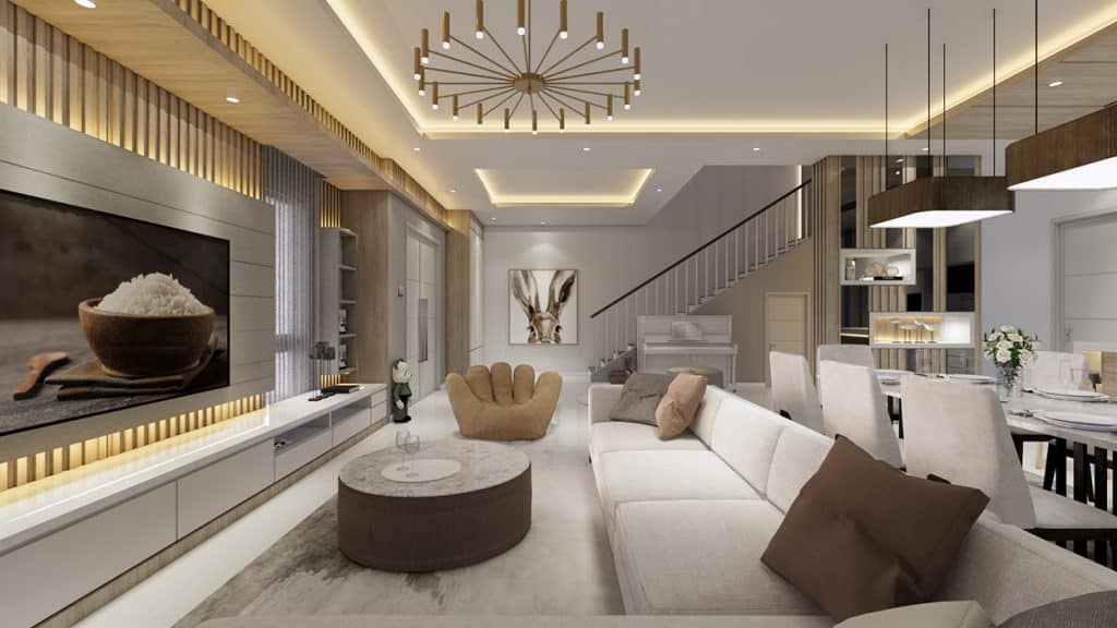 Thiết kế nội thất phòng khách chung cư 105m2